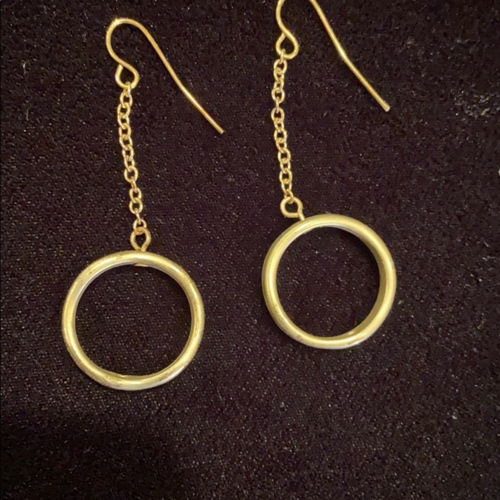 Gold dangling earrings